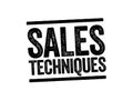 Sales Techniques text stamp, business concept background