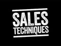 Sales Techniques text stamp, business concept background