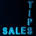 sales tips text written on dark abstract background Royalty Free Stock Photo
