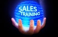 Sales Training globe background blue