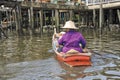 Thai sales women in a boat on the floating market