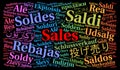 Sales word cloud in different languages Royalty Free Stock Photo