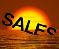 Sales Word Sinking Showing Reduced Income