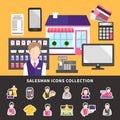 Shopworker Icons Collection Background