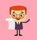 Salesman Boss Guy - Holding a Paper and Announcing