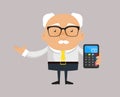 Salesman Employee - Presenting a Calculator Royalty Free Stock Photo