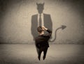 Salesman facing his own devil shadow Royalty Free Stock Photo