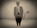 Salesman facing his own devil shadow Royalty Free Stock Photo