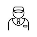 Black line icon for Salesman, vendor and dealer