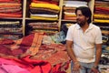 Salesman at Textile Factory, Jaisalmer, Rajasthan, India