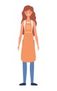 Saleswoman cartoon with apron vector design