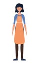 Saleswoman cartoon with apron vector design