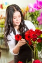 Saleswoman in a flower shop