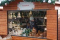 Saleswoman in stall with ceramics at Christmas market on the Cabbage Market on November 26, 2023 Brno, Czech Republic