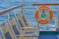 Passenger seats on the catamaran Anamaria at Dugi Otok island