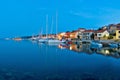 Sali harbor blue hour view Royalty Free Stock Photo