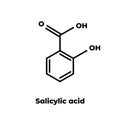 Salicylic acid molecule. Skeletal formula on white background