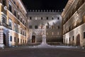 Salimbeni square in Siena. With the monument of Sallustio Bandini Royalty Free Stock Photo