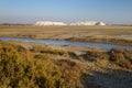 Sea salt heaps at salin de giraud in the Camargue in Provence France