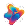 Vibrant Gradient Fluid Shape with Abstract Lines Royalty Free Stock Photo