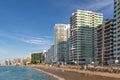 Salinas beach with modern apartment buildings. Pasific coast, Ecuador