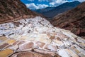 Salinas de Maras, man-made salt mines near Cusco, Peru Royalty Free Stock Photo