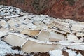 Salinas de Maras, Peru . Salt natural mine. Inca Salt pans at Maras, near Cuzco in Sacred Valley, Peru Royalty Free Stock Photo