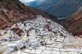 Salinas de Maras, Peru . Salt natural mine. Inca Salt pans at Maras in Sacred Valley, Peru Royalty Free Stock Photo