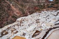 Salinas de Maras, Peru . Salt natural mine. Inca Salt pans at Maras in Sacred Valley, Peru Royalty Free Stock Photo