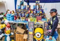 Salinas, Ecuador / December 31, 2015 - Fireworks are available at small vendor tables throughout town