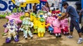 Salinas, Ecuador - December 31, 2015 - Manijotes, or paper mache manniquins are made to be burned at midnight on New