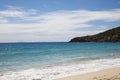 Saline beach at St. Barths, French West Indies with the view at the islands of St. Eustatius and Saba Royalty Free Stock Photo