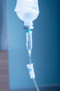 saline IV drip for patient and Infusion pump in hospital