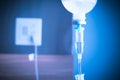 saline IV drip for patient and Infusion pump in hospital Royalty Free Stock Photo