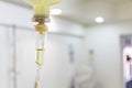 Saline solution in emergency room at hospital Royalty Free Stock Photo