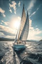 Saling boats on the blue sea