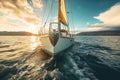 Saling boats on the blue sea