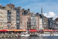 Sailing boats in old medieval harbor Honfleur, France Royalty Free Stock Photo