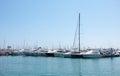 Saling boats on the port of Alicante Royalty Free Stock Photo