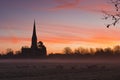 Salisbury cathedral at dawn. Royalty Free Stock Photo