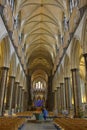 Salisbury cathedral nave and ceiling Royalty Free Stock Photo