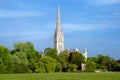 Salisbury Cathedral, In Spring Season, Salisbury, England Royalty Free Stock Photo