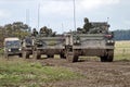 A convoy of British army vehicles on Salisbury Plain Royalty Free Stock Photo