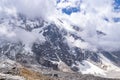 Salkantay mountain peru trekking trail snow clouds Royalty Free Stock Photo