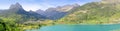 Sallent de Gallego panoramic Lanuza lake Pyrenees Royalty Free Stock Photo