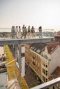 Salling ROOFTOP Roof Garden at Aarhus Denmark with tourists walking on a viewpoint above the city center, vertical shot, in the