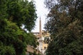 Rome, Italy - May 30, 2018: Sallustian Obelisk of Trinity of the Mountains. Obelisco Sallustiano on Spanish Steps SquarePiazza