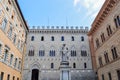 Sallustio Bandini monument on Piazza Salimbeni square, Siena, Italy Royalty Free Stock Photo