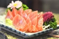 Salmom sashimi or raw salmon Royalty Free Stock Photo