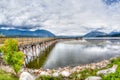 Salmon Arm Wharf on a cloudy morning. Royalty Free Stock Photo